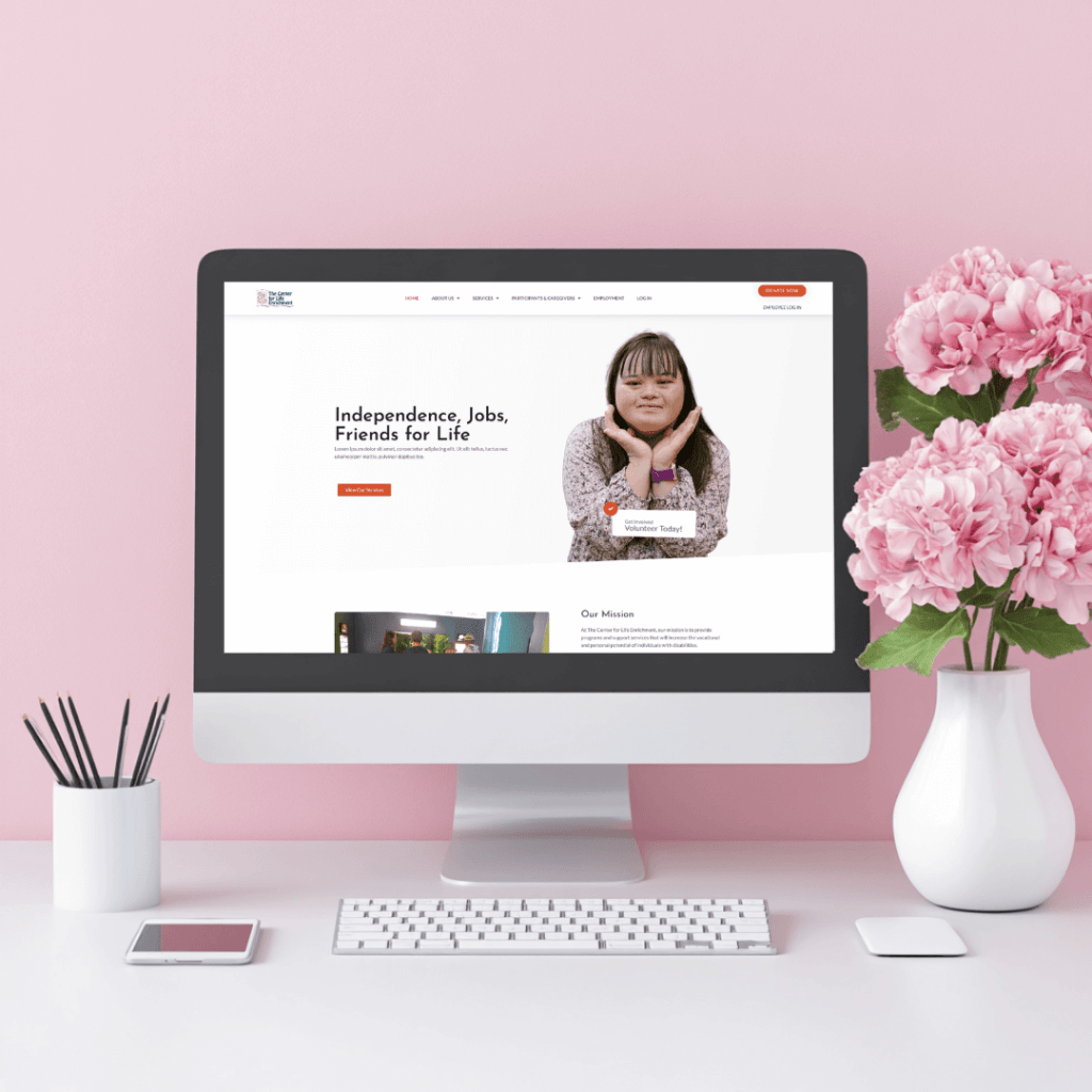 Website display of nonprofit for independence and jobs